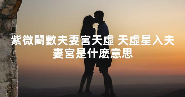 紫微鬭數夫妻宮天虛 天虛星入夫妻宮是什麽意思